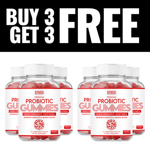 3 Bottles of Probiotic Gummies + 3 Free 30 Count of Probiotic